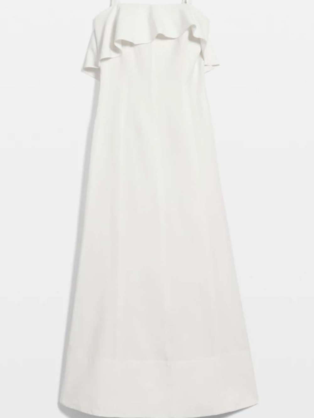 NWT White House Black Market White Strapless Ruffle Maxi Dress